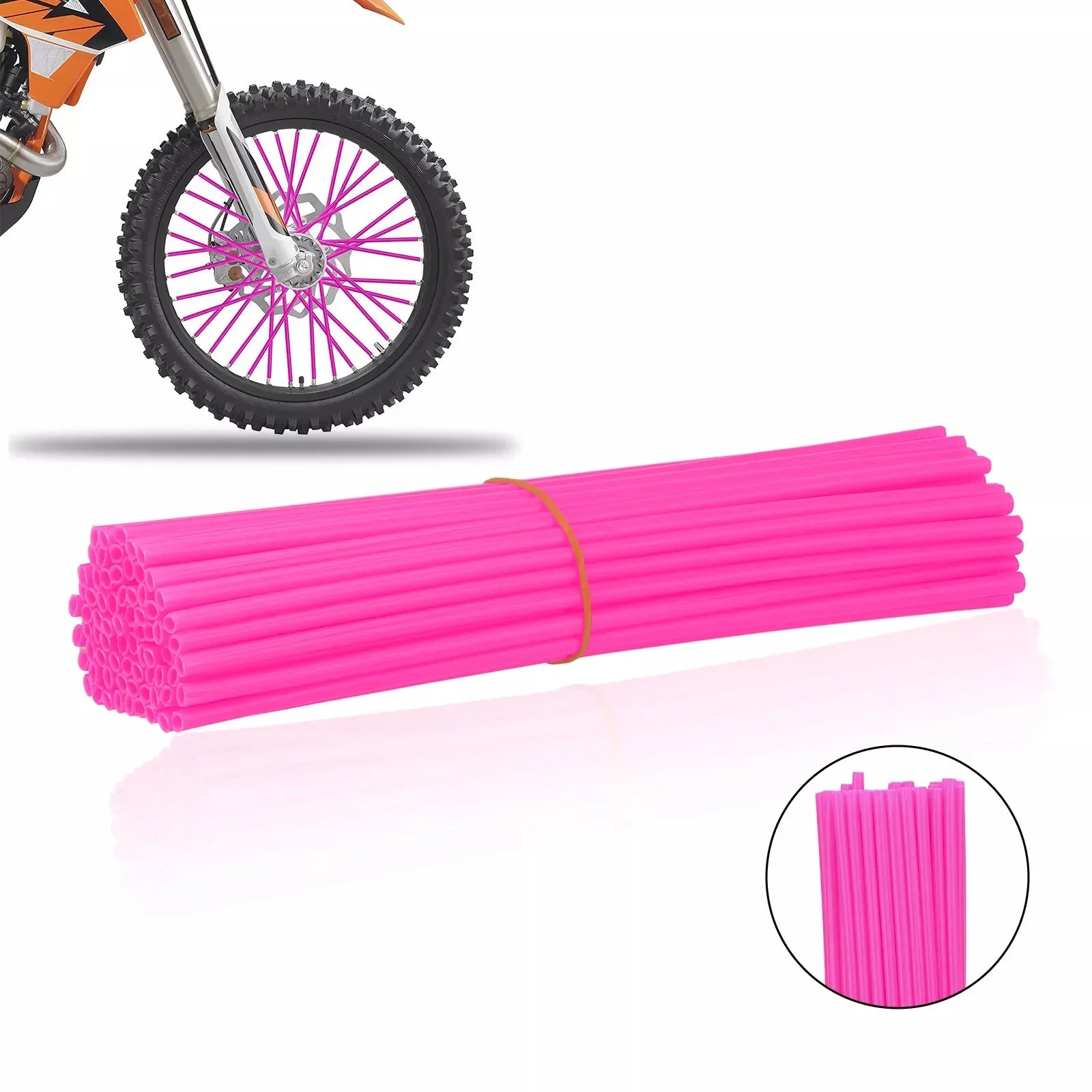 72Pcs Motorcycle Wheel Spoked Protector Wraps Rims Skin Trim Covers Pipe for Motocross Bicycle Bike Cool Accessories 11 Colors