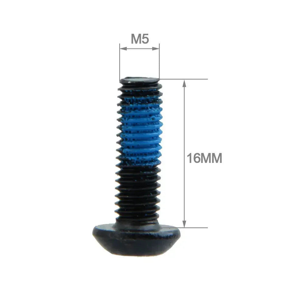 NFOX stainless‑steel T25 M5×16 mm brake disc screws — lengthened MTB/road bicycle rotor bolts; available in 6‑ or 12‑piece universal sets