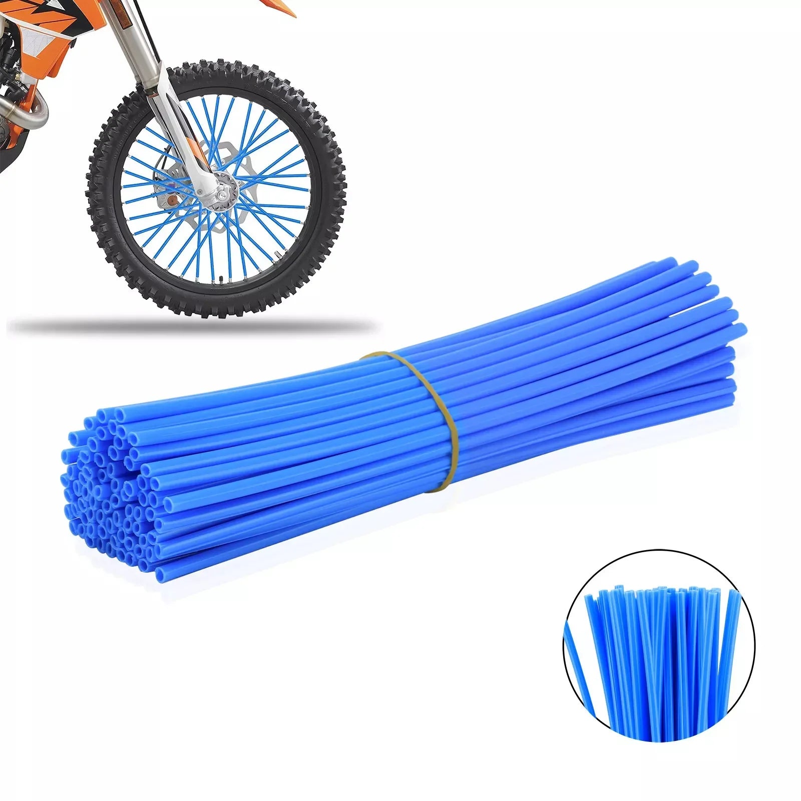 72Pcs Motorcycle Wheel Spoked Protector Wraps Rims Skin Trim Covers Pipe for Motocross Bicycle Bike Cool Accessories 11 Colors