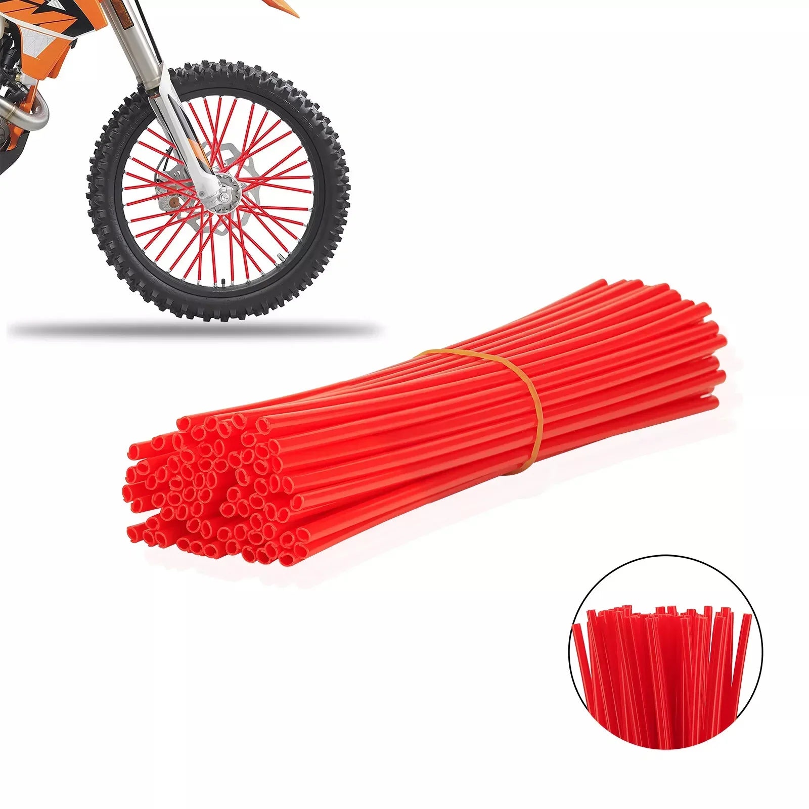 72Pcs Motorcycle Wheel Spoked Protector Wraps Rims Skin Trim Covers Pipe for Motocross Bicycle Bike Cool Accessories 11 Colors