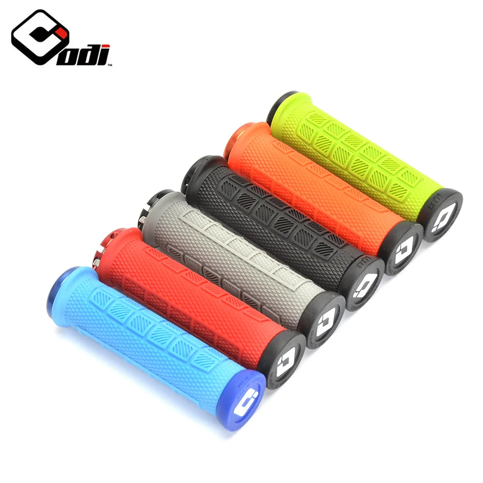 Lock‑on bicycle grips for MTB — aluminum alloy + silica‑gel handlebar covers; secure, comfortable road and mountain bike grips; essential cycling accessories