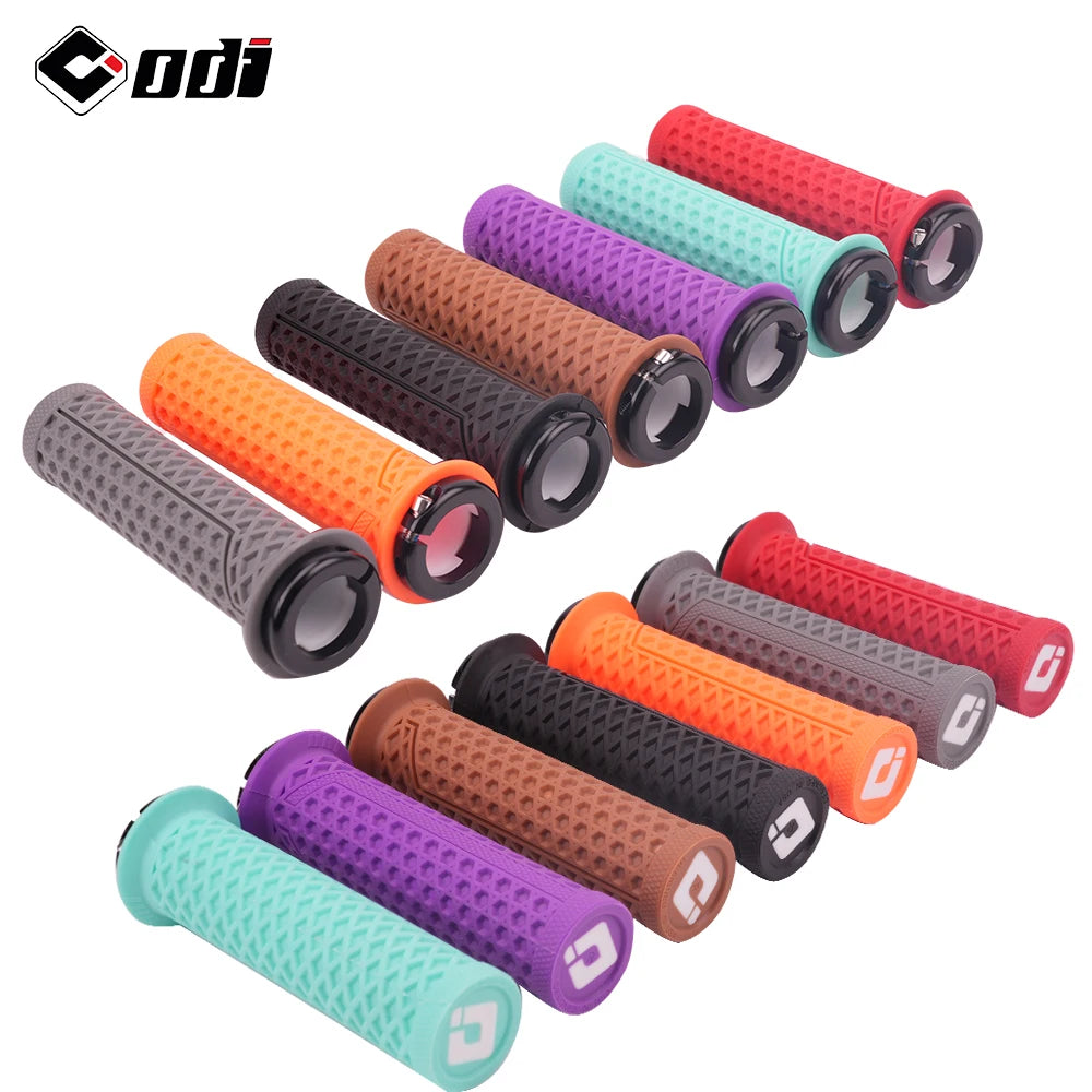 1Pair  Lock-On Silicone Mountain Bike Grips Shock-Absorbing Anti-Slip Comfortable Handlebar Covers for Mtb/Cycling Parts