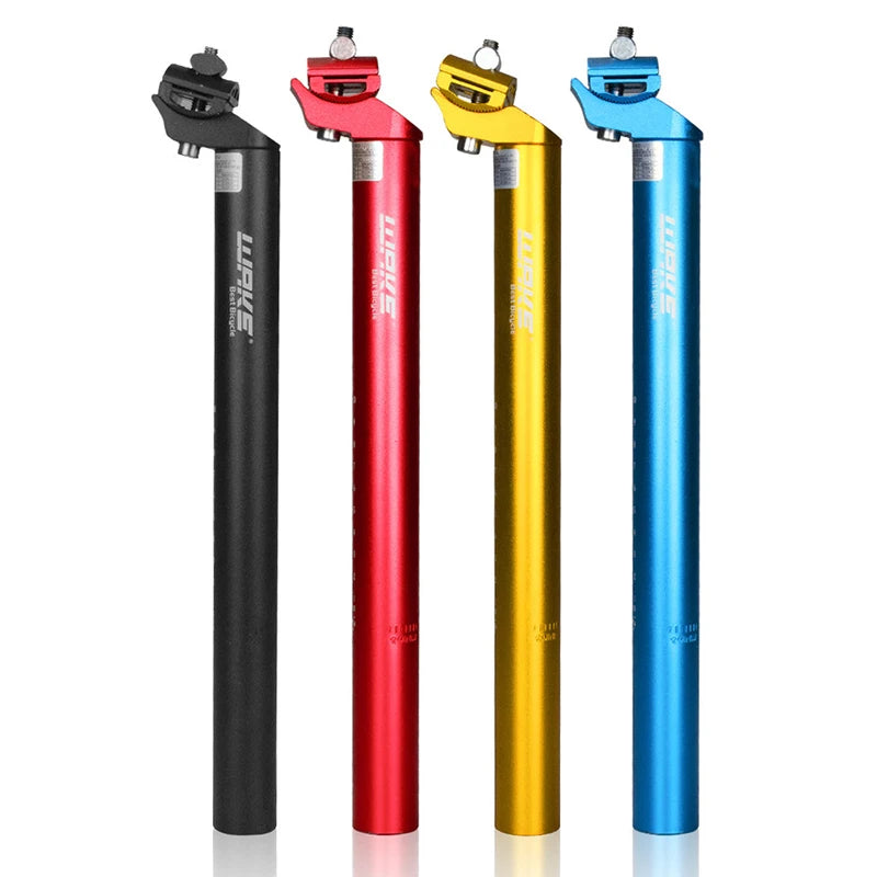 350 mm Gold Aluminum Seatpost — 28.6 mm Folding Bike Post, 27.2/31.6 mm MTB Option