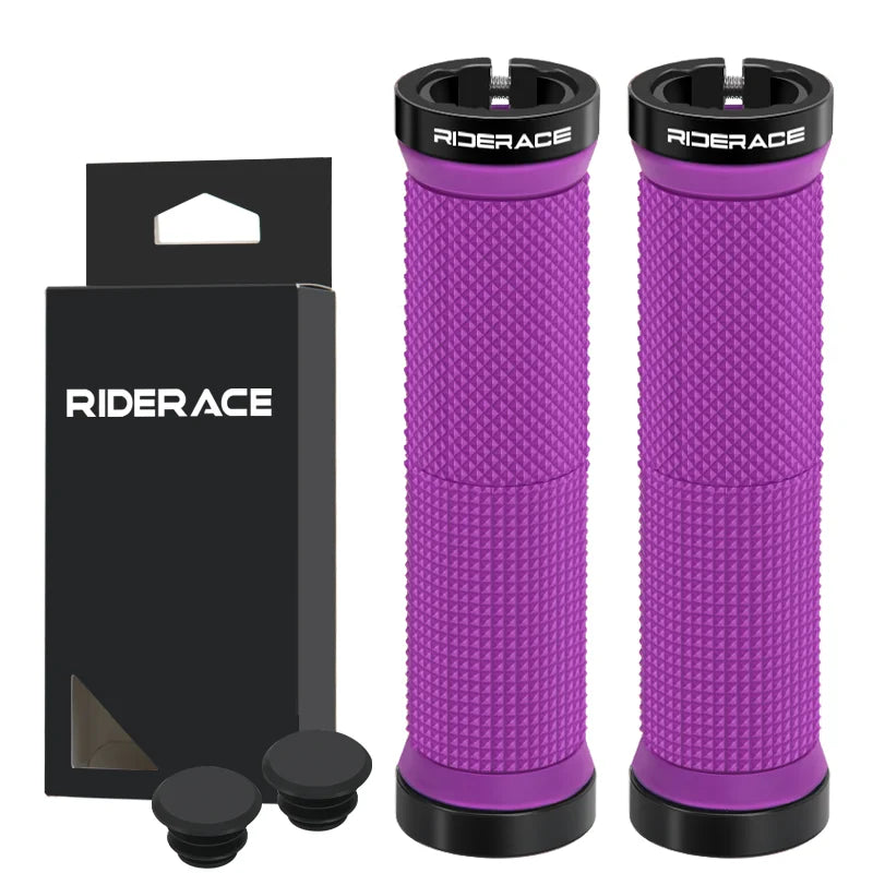 Lock‑on bicycle handlebar grips — shockproof, non‑slip ergonomic MTB mountain bike grips with durable rubber construction; comfortable cycling handlebar covers