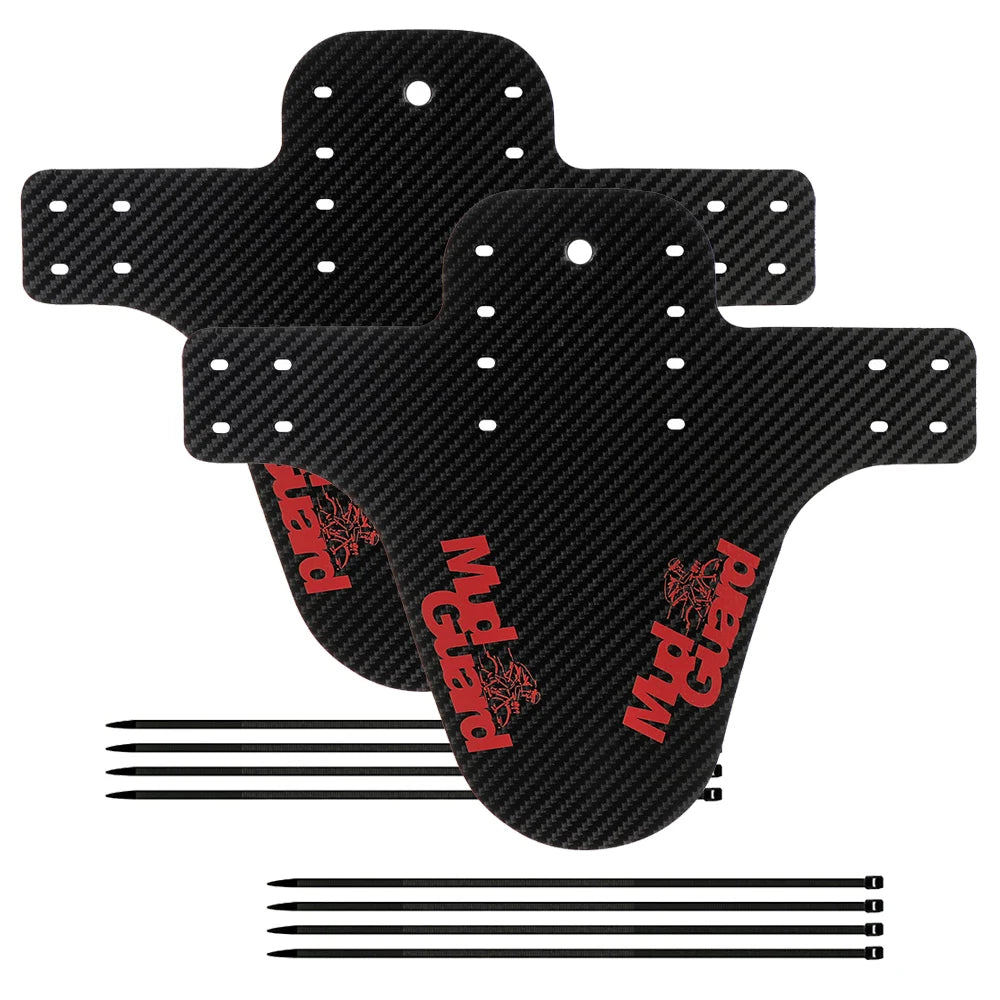 2-Piece Carbon Pattern Bicycle Fender Portable Road Mountain Bike Mud Guard Bike Front Rear Wheel Mudguard Ultralight MTB Fender