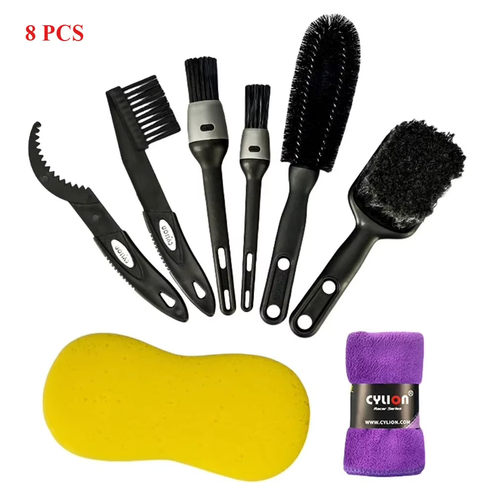 Bike Cleaning Tool Set Brush Kit for Mountain Road City BMX and Folding Bicycle Maintenance