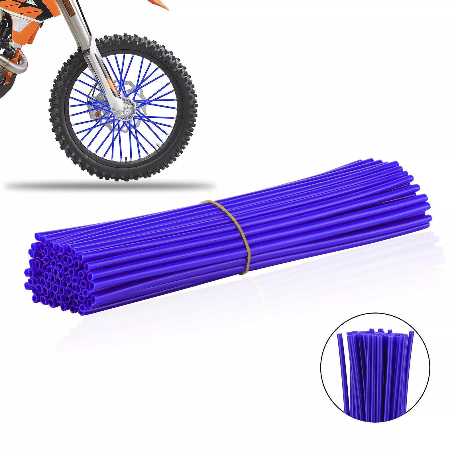 72Pcs Motorcycle Wheel Spoked Protector Wraps Rims Skin Trim Covers Pipe for Motocross Bicycle Bike Cool Accessories 11 Colors