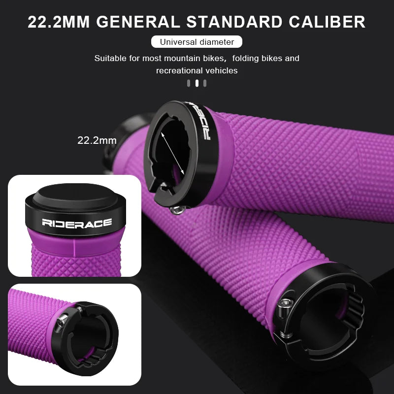 Lock‑on bicycle handlebar grips — shockproof, non‑slip ergonomic MTB mountain bike grips with durable rubber construction; comfortable cycling handlebar covers