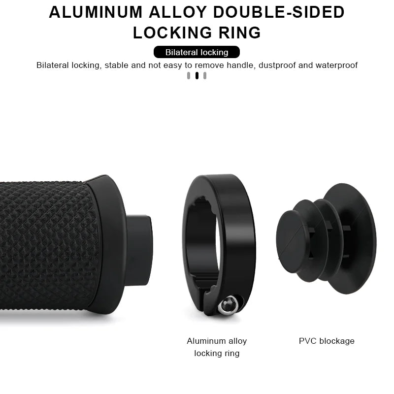 Lock‑on bicycle handlebar grips — shockproof, non‑slip ergonomic MTB mountain bike grips with durable rubber construction; comfortable cycling handlebar covers